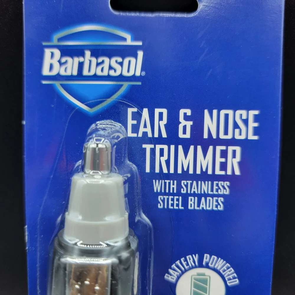 Barbasol Ear & Nose Trimmer with Stainless Steel Blades Battery Powered Portable